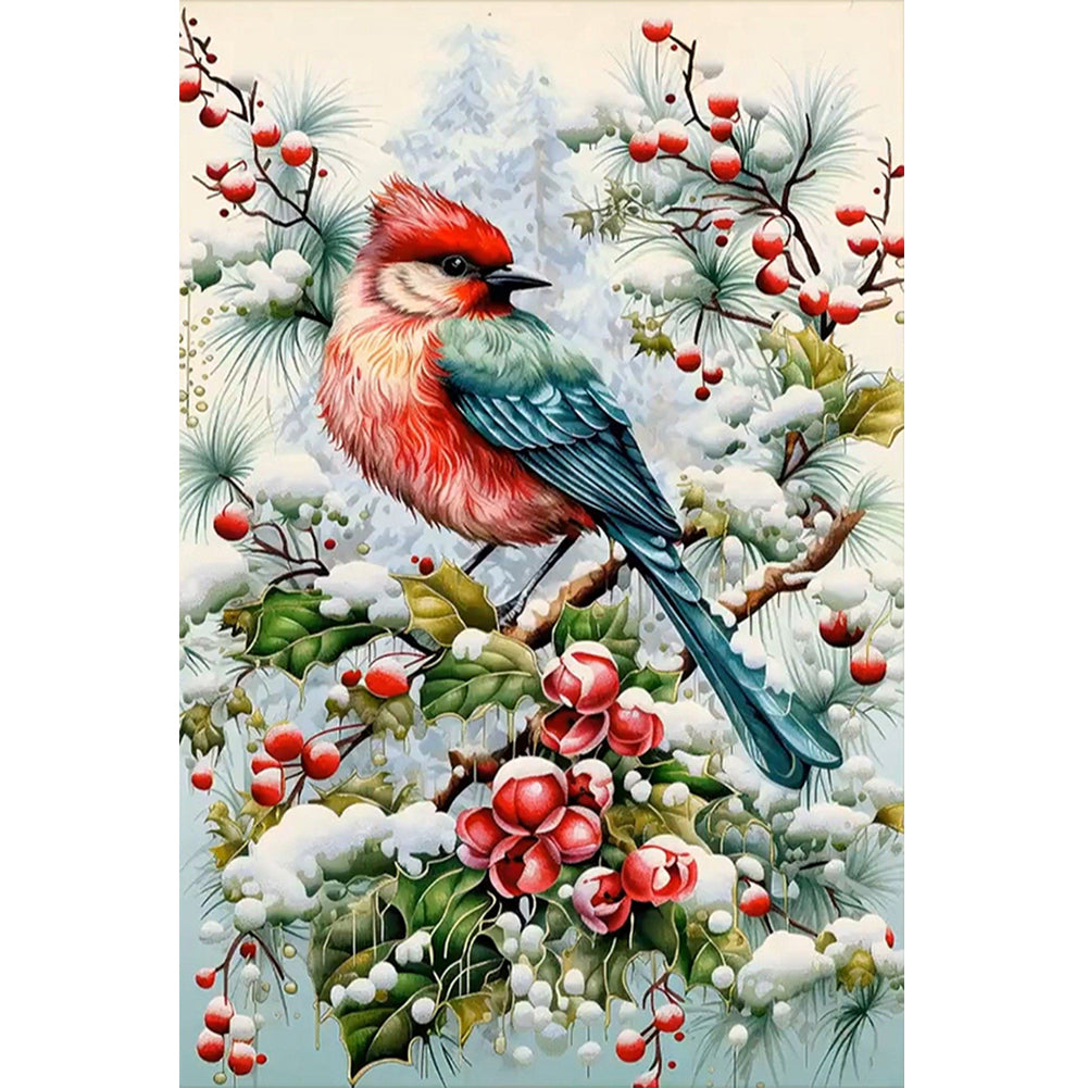 Diamond Painting - Full Round - Winter Christmas Bird (40*60CM)