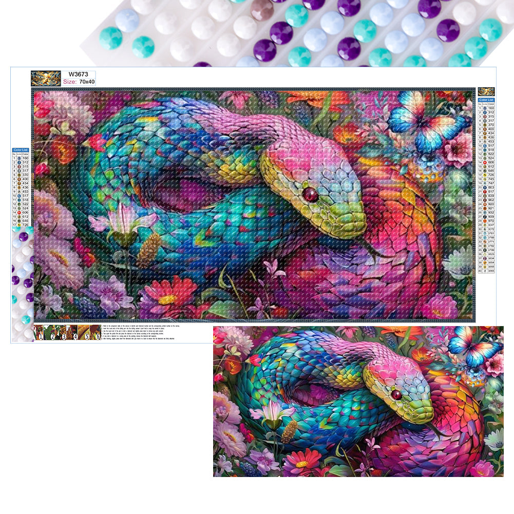 Diamond Painting - Full Round - Colorful Snake (40*70CM)