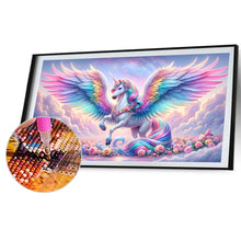 Load image into Gallery viewer, Diamond Painting - Full Round - Colorful Feather Unicorn (40*70CM)
