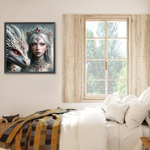 Load image into Gallery viewer, Diamond Painting - Full Round - dragon and girl (50*50CM)
