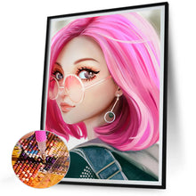Load image into Gallery viewer, Diamond Painting - Full Round - pink hair girl (30*40CM)
