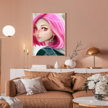 Load image into Gallery viewer, Diamond Painting - Full Round - pink hair girl (30*40CM)
