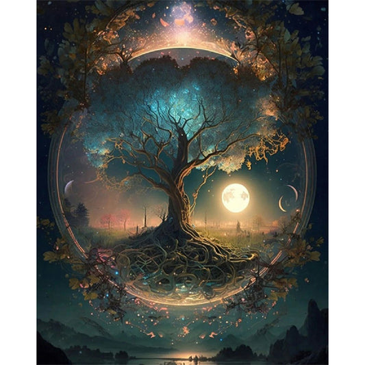 Diamond Painting - Full Round - tree of life at night (40*50CM)