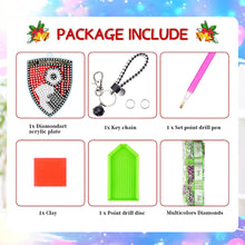 Load image into Gallery viewer, PET Double Sided Football Club Diamond Art Keyring for Home Birthday Party Decor
