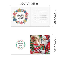 Load image into Gallery viewer, 6Pcs Christmas Santa Claus DIY Diamond Painting Card for Friends Family Gift
