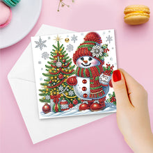 Load image into Gallery viewer, 12Pcs Christmas Snowman DIY Diamond Painting Card for Friends Family Gift
