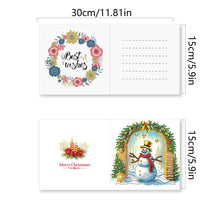 Load image into Gallery viewer, 12Pcs Christmas Snowman DIY Diamond Painting Card for Friends Family Gift
