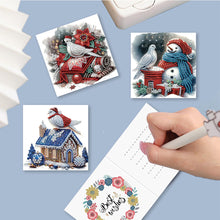 Load image into Gallery viewer, 6Pcs Christmas White Pigeon DIY Diamond Painting Card for Friends Family Gift

