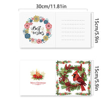 Load image into Gallery viewer, 6Pcs Christmas Red Flower DIY Diamond Painting Card for Friends Family Gift
