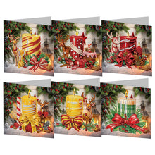 Load image into Gallery viewer, 6Pcs Christmas Reindeer Candle DIY Diamond Painting Card for Friends Family Gift
