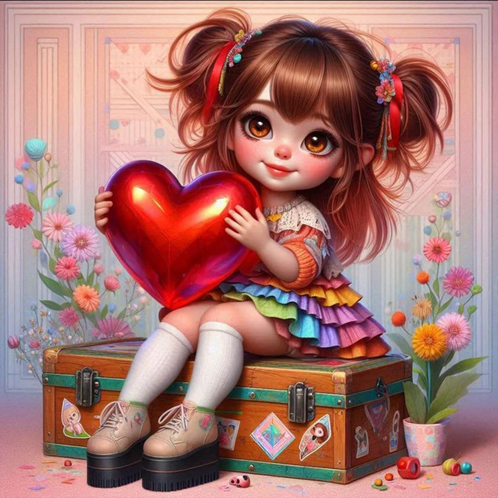 Diamond Painting - Full Round - Cute girl (30*30CM)