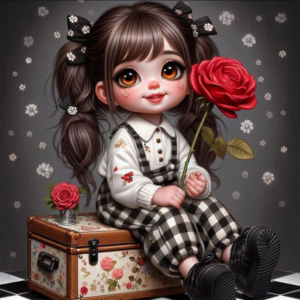 Diamond Painting - Full Round - Cute girl (30*30CM)