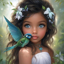 Load image into Gallery viewer, Diamond Painting - Full Round - Hummingbird girl (30*30CM)
