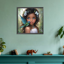 Load image into Gallery viewer, Diamond Painting - Full Round - Hummingbird girl (30*30CM)
