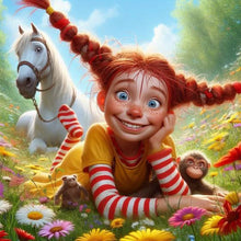 Load image into Gallery viewer, Diamond Painting - Full Round - Pony monkey girl (30*30CM)
