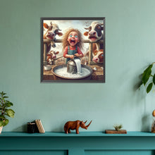 Load image into Gallery viewer, Diamond Painting - Full Round - Cow girl (30*30CM)

