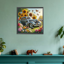 Load image into Gallery viewer, Diamond Painting - Full Round - Sunflower garden car (30*30CM)
