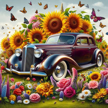 Load image into Gallery viewer, Diamond Painting - Full Round - Sunflower garden car (30*30CM)

