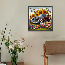 Load image into Gallery viewer, Diamond Painting - Full Round - Sunflower garden car (30*30CM)
