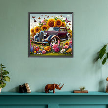 Load image into Gallery viewer, Diamond Painting - Full Round - Sunflower garden car (30*30CM)
