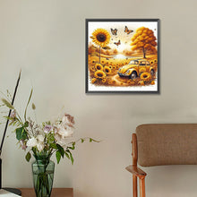 Load image into Gallery viewer, Diamond Painting - Full Round - Sunflower garden car (30*30CM)

