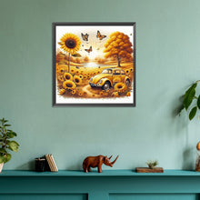 Load image into Gallery viewer, Diamond Painting - Full Round - Sunflower garden car (30*30CM)
