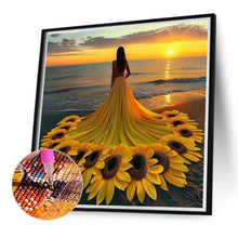Load image into Gallery viewer, Diamond Painting - Full Round - Girl with Sunflower Skirt (40*40CM)
