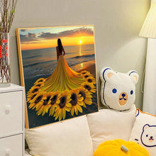 Load image into Gallery viewer, Diamond Painting - Full Round - Girl with Sunflower Skirt (40*40CM)
