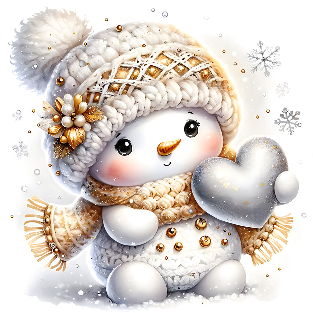 Diamond Painting - Full Round - Christmas snowman (30*30CM)