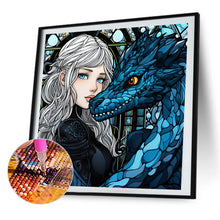 Load image into Gallery viewer, AB Diamond Painting - Full Round - girl and dragon (40*40CM)
