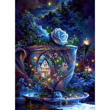 Load image into Gallery viewer, AB Diamond Painting - Full Round - Teacup House under the Moon (40*55CM)
