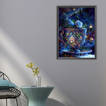 Load image into Gallery viewer, AB Diamond Painting - Full Round - Teacup House under the Moon (40*55CM)
