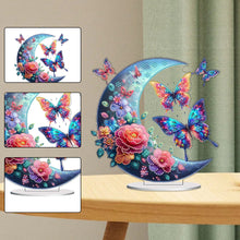 Load image into Gallery viewer, Acrylic Special Shaped Moon Butterfly Desktop Diamond Art Kits for Desktop Decor
