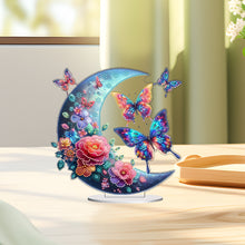 Load image into Gallery viewer, Acrylic Special Shaped Moon Butterfly Desktop Diamond Art Kits for Desktop Decor
