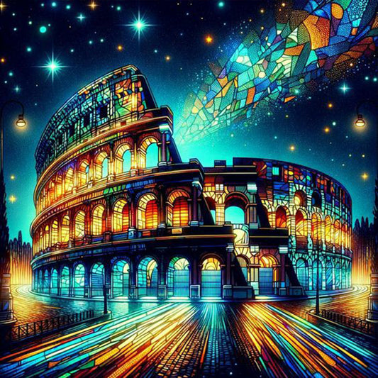 Diamond Painting - Full Round - glass art colosseum (40*40CM)