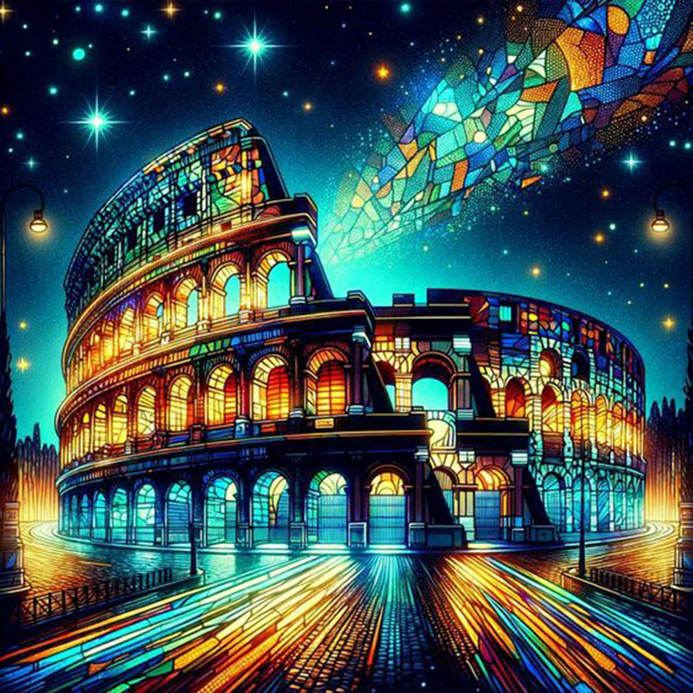 Diamond Painting - Full Round - glass art colosseum (40*40CM)