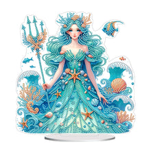 Load image into Gallery viewer, Acrylic Special Shape Ocean Girl Desktop Diamond Art Kits for Home Office Decor
