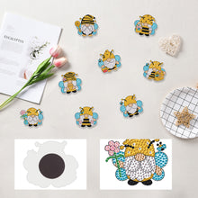 Load image into Gallery viewer, 8Pcs Special Shape Bee Gnome Diamond Painting Fridge Stickers for Home Decor
