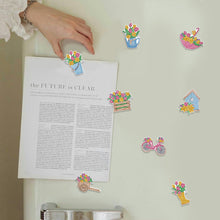 Load image into Gallery viewer, 8Pcs Special Shape Bouquet Diamond Painting Fridge Stickers for Home Decor
