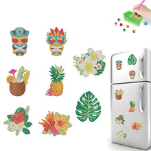 Load image into Gallery viewer, 8Pcs Special Shape Hawaii Diamond Painting Fridge Stickers for Home Decor
