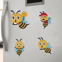 Load image into Gallery viewer, 8Pcs Special Shape Bee Diamond Painting Fridge Stickers for Home Decor
