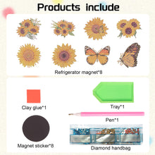 Load image into Gallery viewer, 8Pcs Special Shape Sunflower Diamond Painting Fridge Stickers for Home Decor
