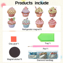 Load image into Gallery viewer, 8Pcs Special Shape Cake Diamond Painting Fridge Stickers for Home Decor
