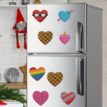 Load image into Gallery viewer, 8Pcs Special Shape Heart Diamond Painting Fridge Stickers for Home Decor
