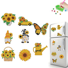 Load image into Gallery viewer, 8Pcs Special Shape Sunflower Diamond Painting Fridge Stickers for Home Decor
