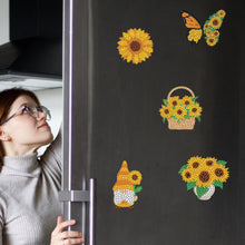 Load image into Gallery viewer, 8Pcs Special Shape Sunflower Diamond Painting Fridge Stickers for Home Decor
