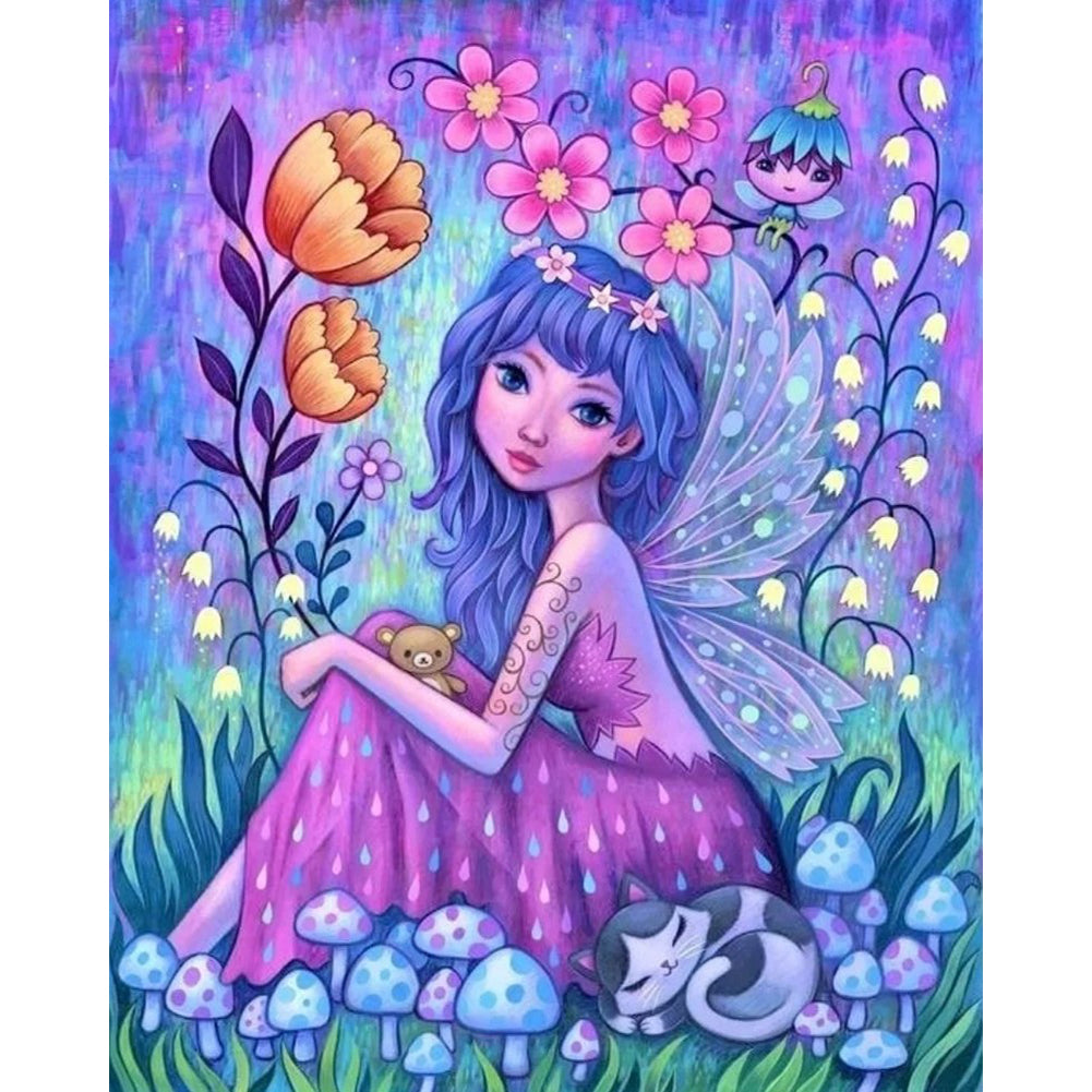 Diamond Painting - Full Round - flower elf girl (40*50CM)