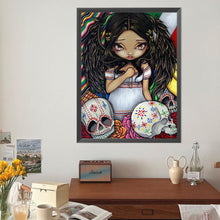Load image into Gallery viewer, Diamond Painting - Full Round - Skull and girl (40*50CM)
