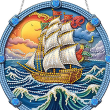 Load image into Gallery viewer, Sailboat On The Sea Special Shape Diamond Painting Decor for Garden Window Decor
