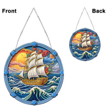 Load image into Gallery viewer, Sailboat On The Sea Special Shape Diamond Painting Decor for Garden Window Decor
